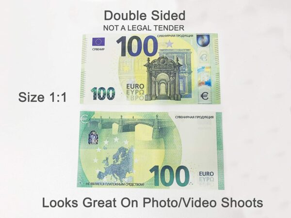 NEW PROP Euros 100 Euro Realistic Fake Euros Banknotes Fake Money Pretend Double Sided 100PCS  - Image 3